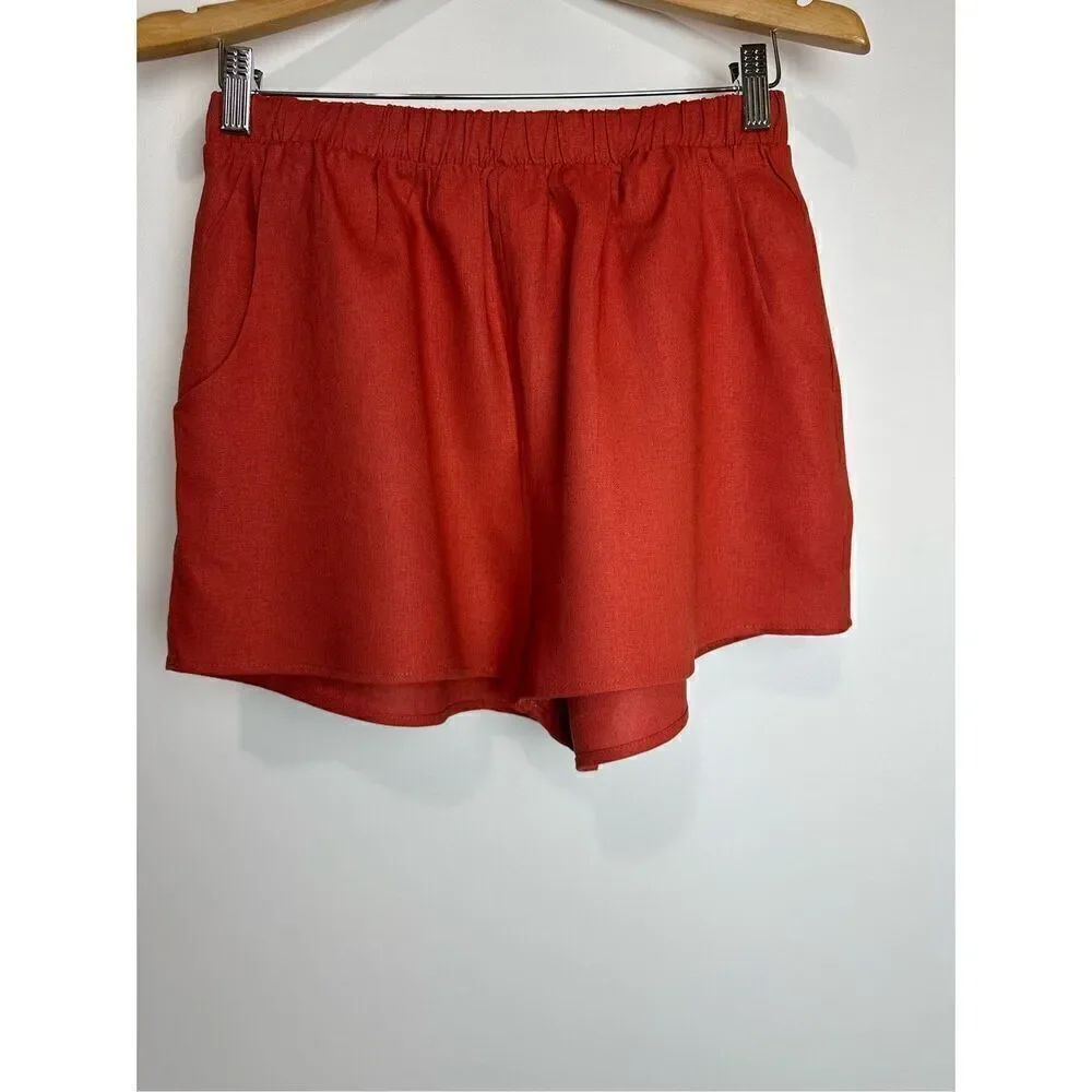 Rust Linen Blazer and Short Set - Picture 7 of 7